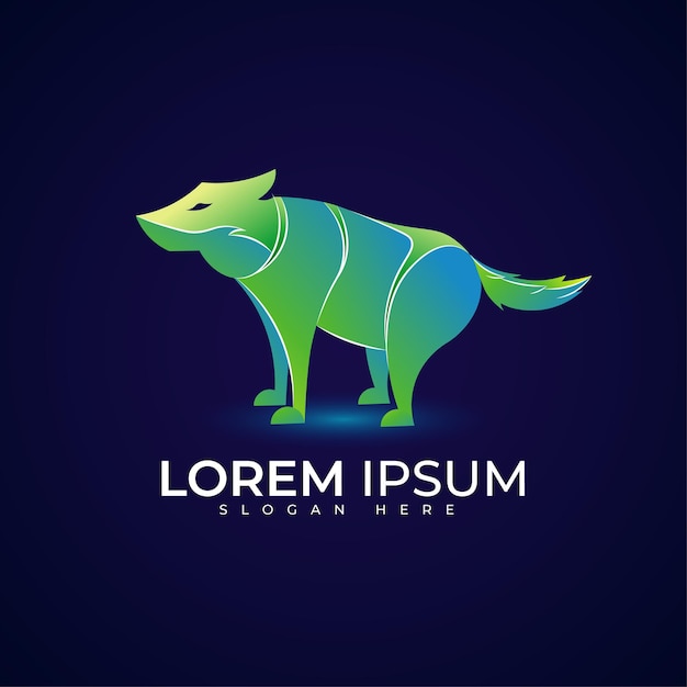 Logotipo de lobo con hermoso color degradado