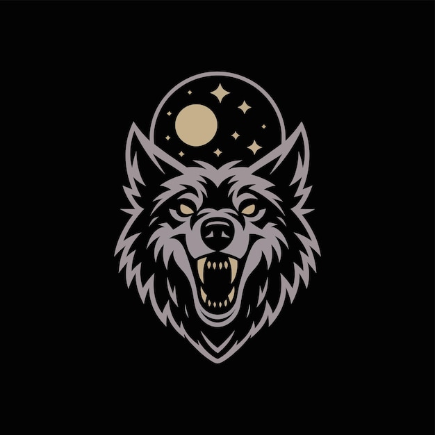 Logotipo de lobo Lobo aullando Logotipo de lobo enojado Logotipo de animal