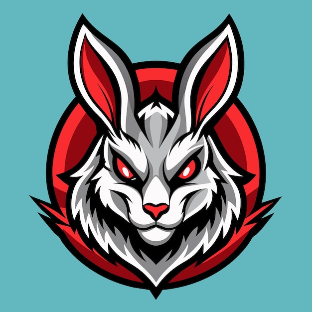 un logotipo para un lobo con una máscara roja en él