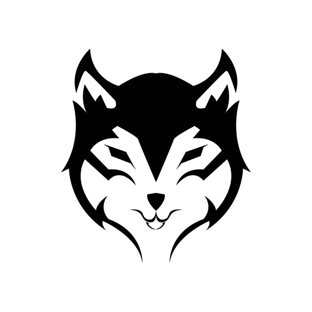 Logotipo de lobo negro Ilustración de arte
