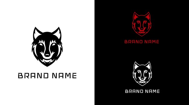 Vector logotipo de lobo negro