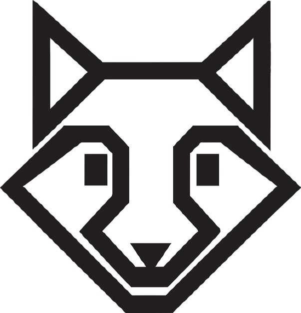 Logotipo de lobo sabio con una expresión de conocimiento