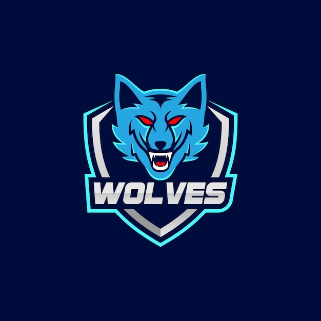 Vector logotipo de lobos mascota esport