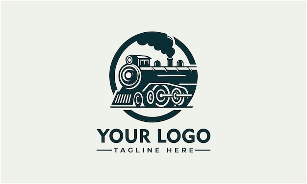 Logotipo de la locomotora Estilo vintage Ilustración del logotipo de la lokomotora Diseño clásico del emblema de los trenes