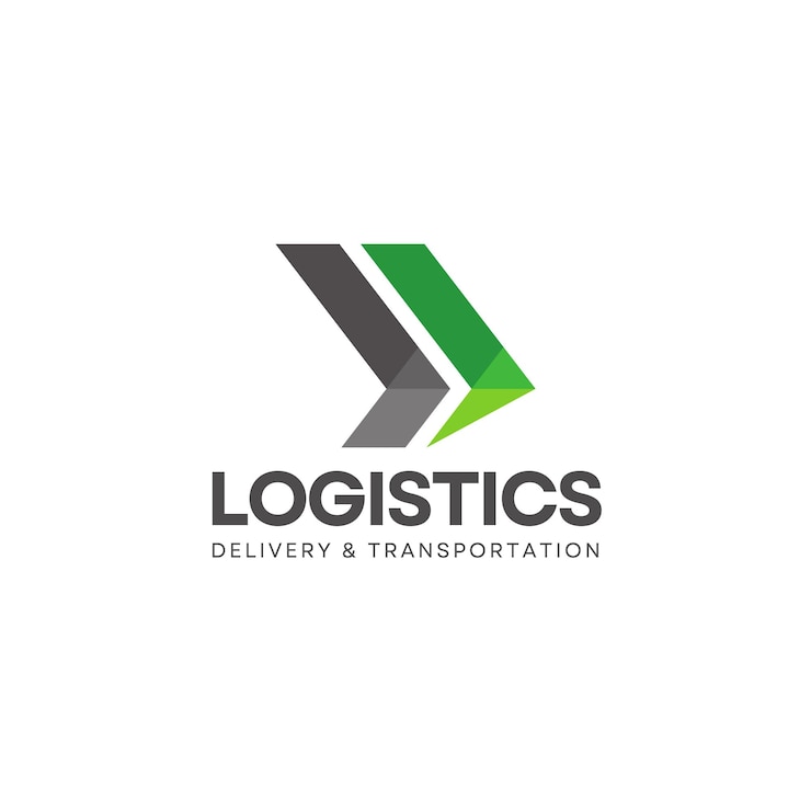 Vector logotipo de logística abstracto verde gris vectorial libre
