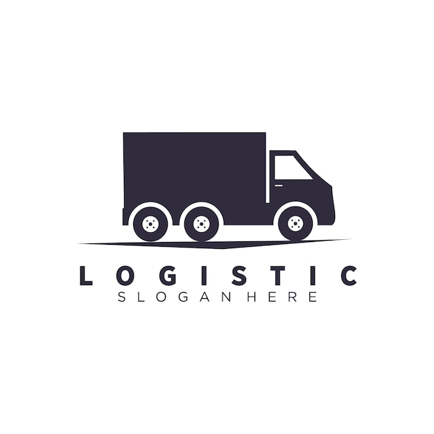 logotipo de logística vectorial con elementos premium de camiones y automóviles vectoriales
