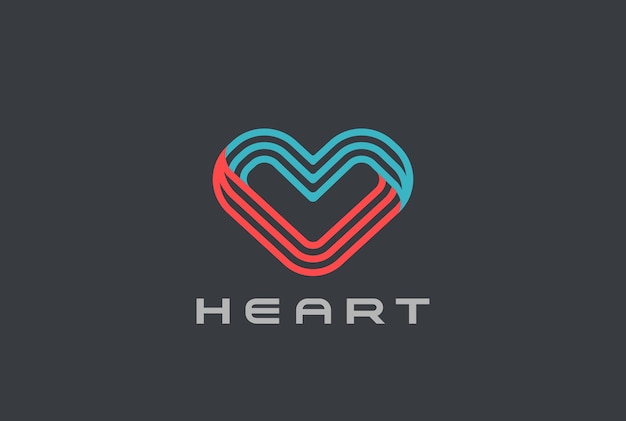Vector logotipo del logotipo del corazón.