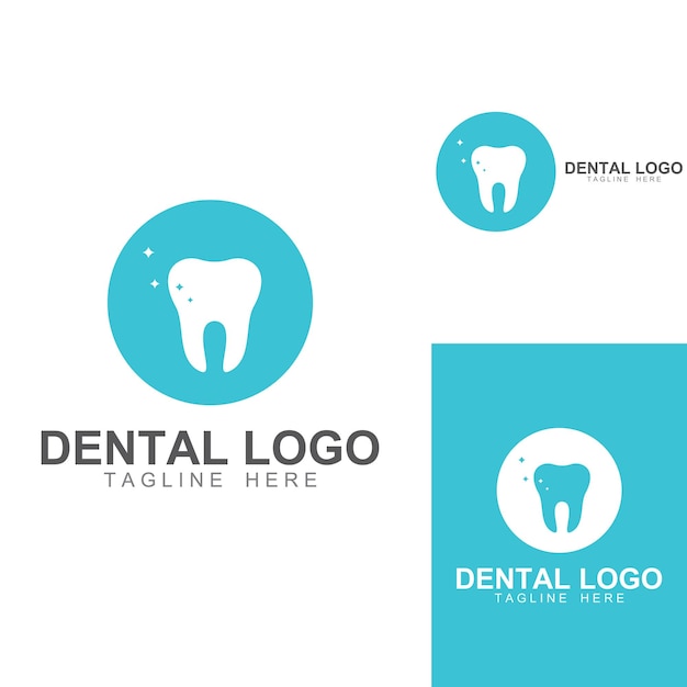 Logotipo de logotipo dental para salud dental y logotipo para cuidado dental usando un concepto de diseño de vector de ilustración de plantilla