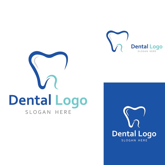 Logotipo de logotipo dental para salud dental y logotipo para cuidado dental Usando un concepto de diseño de vector de ilustración de plantilla