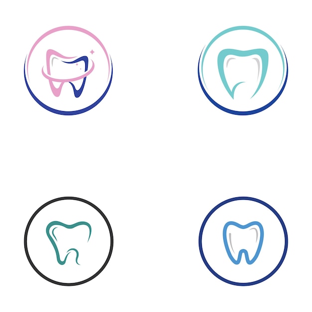 Logotipo de logotipo dental para salud dental y logotipo para cuidado dental Usando un concepto de diseño de vector de ilustración de plantilla