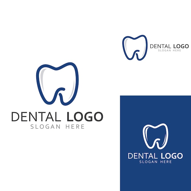 Logotipo de logotipo dental para salud dental y logotipo para cuidado dental usando un concepto de diseño de vector de ilustración de plantilla