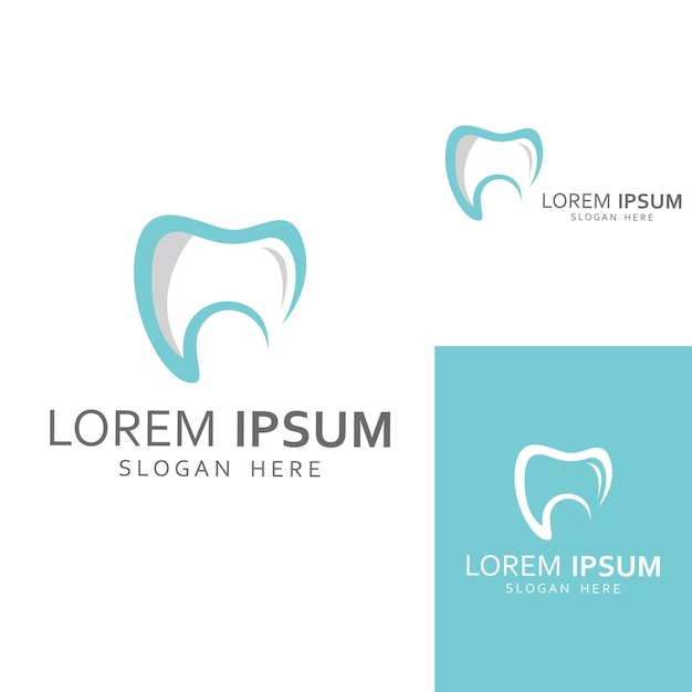 Logotipo de logotipo dental para salud dental y logotipo para cuidado dental Usando un concepto de diseño de vector de ilustración de plantilla