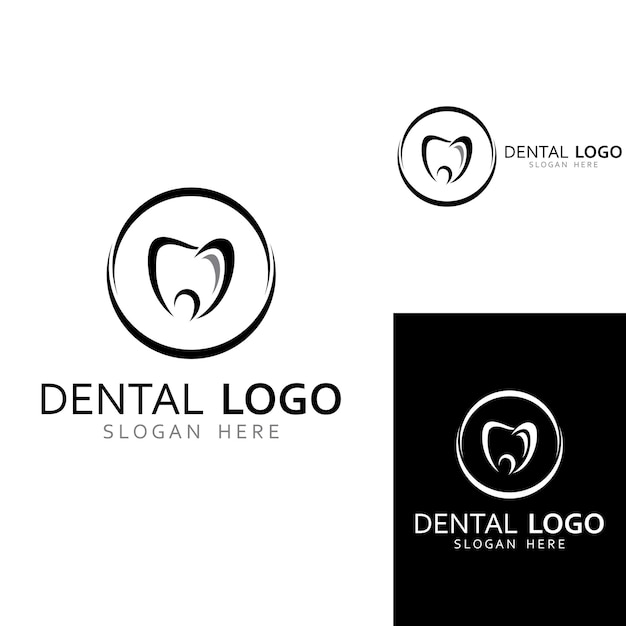 Logotipo de logotipo dental para salud dental y logotipo para cuidado dental Usando un concepto de diseño de vector de ilustración de plantilla