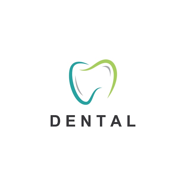 Logotipo de logotipo dental para salud dental y logotipo para cuidado dental usando un concepto de diseño de vector de ilustración de plantilla
