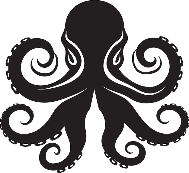 Vector el logotipo de la lona de cefalópodos, el icono vectorial, la obertura oceánica, el diseño del emblema del pulpo.