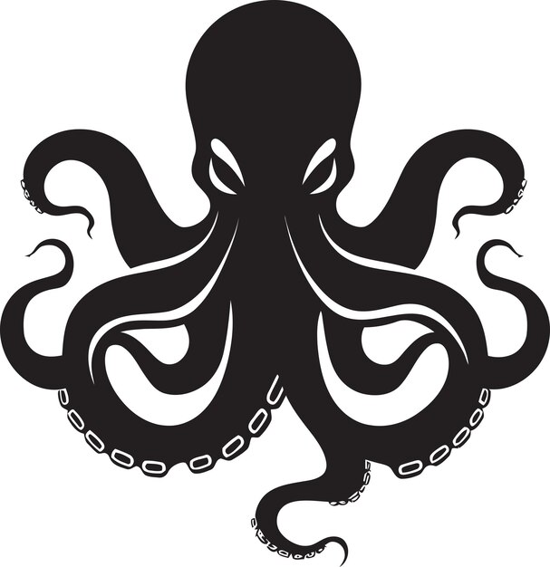 Vector el logotipo de la lona de cefalópodos, el icono vectorial, la obertura oceánica, el diseño del emblema del pulpo.