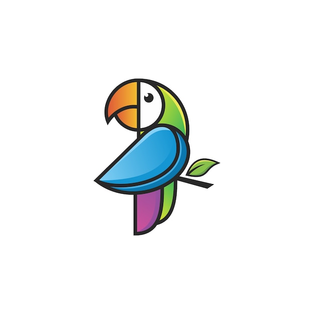 Vector logotipo de loro colorido