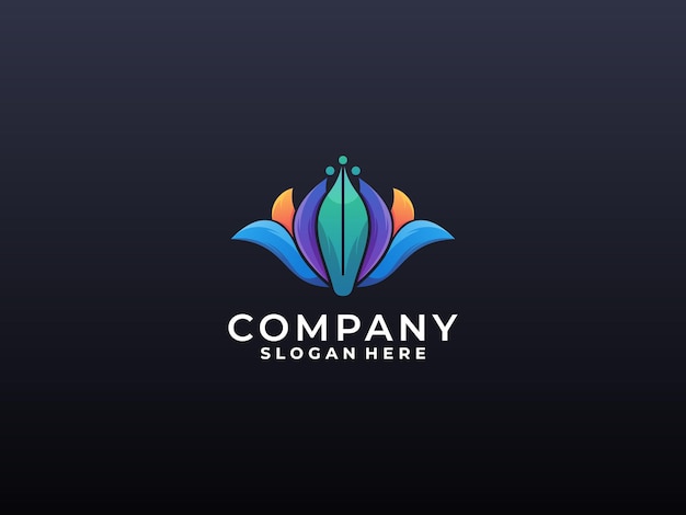 Logotipo de loto colorido creativo, logotipo degradado