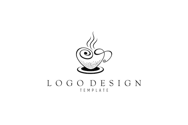 Logotipo de Love Coffee con estilo de línea continua