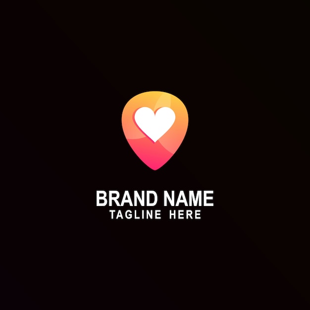 Vector logotipo de love pin awesome inspiration