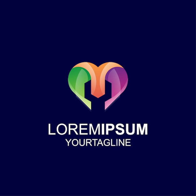 Vector logotipo de love tool gradient color awesome inspiration