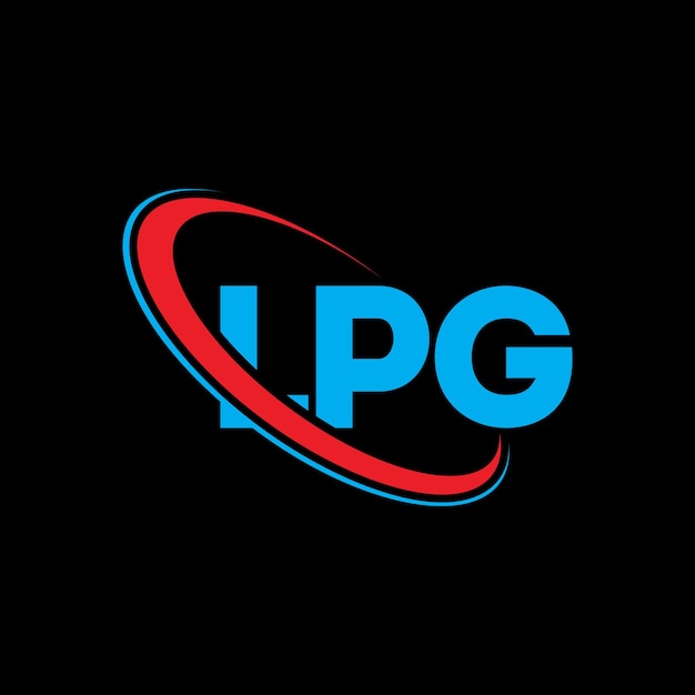 Logotipo de LPG Diseño de logotipo de letra LPG Iniciales Logotipo LPG vinculado con círculo y monograma en mayúscula Logotipo LNG tipografía para negocios tecnológicos y marca inmobiliaria