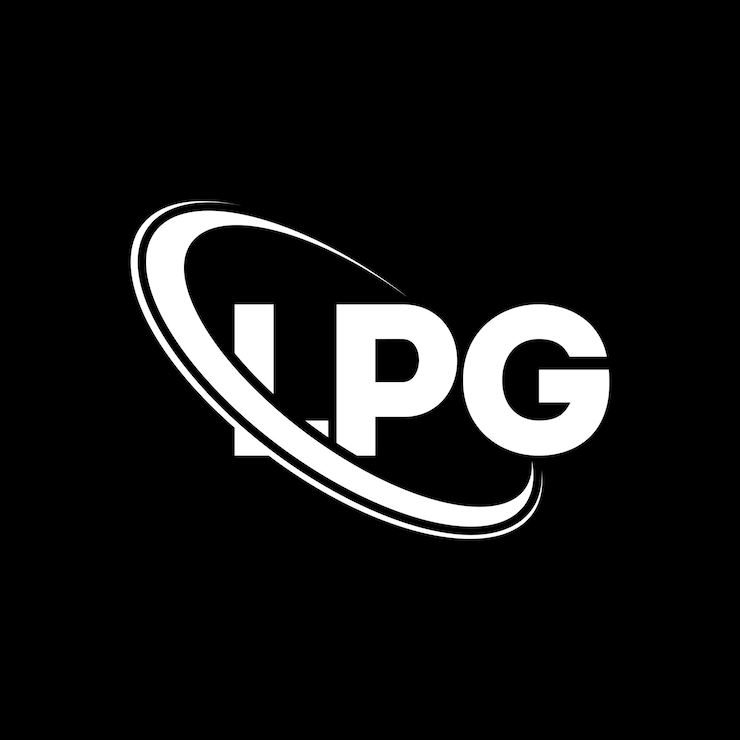 Vector logotipo de lpg diseño de logotipo de letra lpg iniciales logotipo lpg vinculado con círculo y monograma en mayúscula logotipo lng tipografía para negocios tecnológicos y marca inmobiliaria