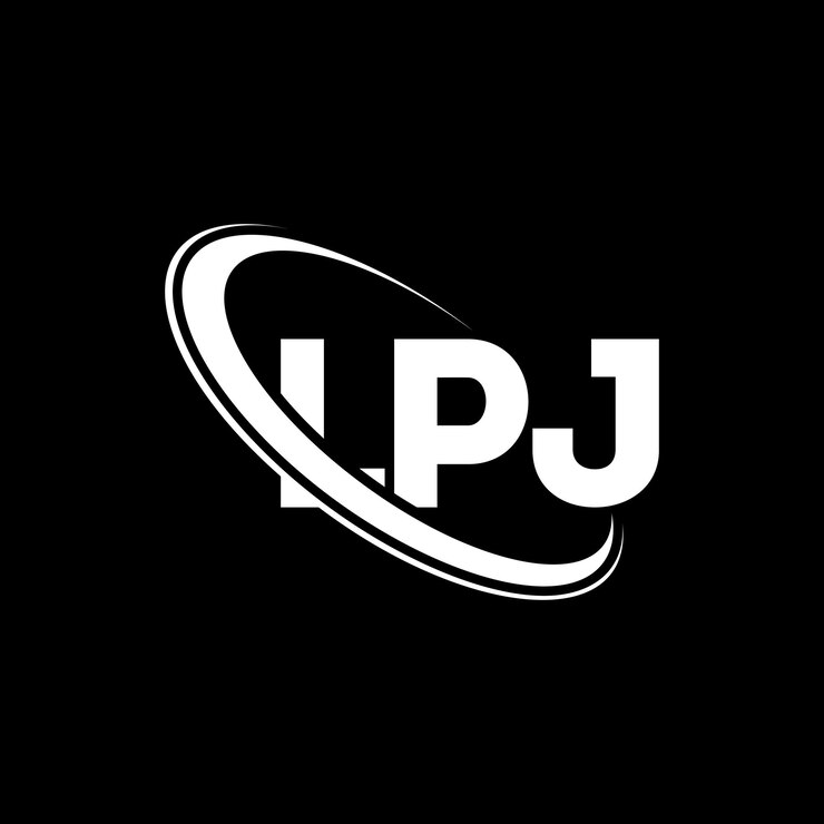 Vector logotipo lpj letra lpj letra diseño de logotipo iniciales lpj logotipo vinculado con círculo y mayúscula monograma logotipo lpj tipografía para negocios de tecnología y marca inmobiliaria