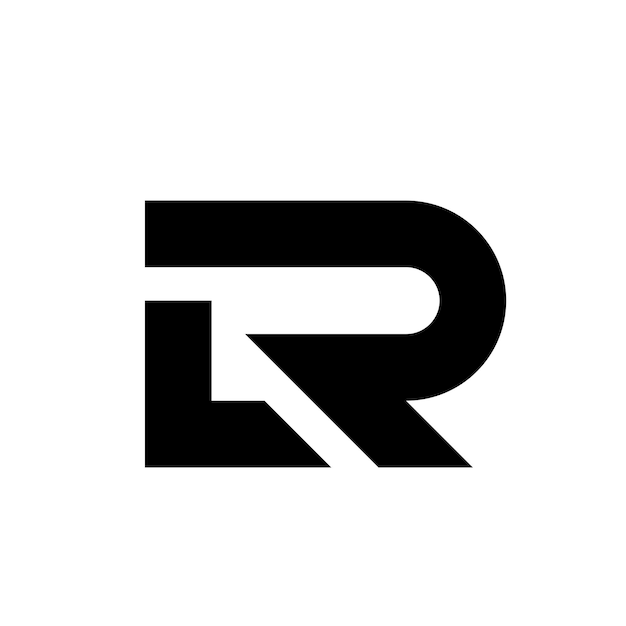El logotipo de LR Monogram es una inspiración para el diseño de logotipos limpios y modernos.