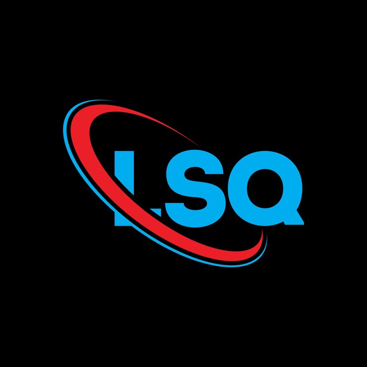 Vector logotipo lsq: diseño de logotipo de letra lsq: iniciales lsq: logotipo vinculado con círculo y monograma en mayúsculas lsq: tipografía para negocios tecnológicos y marca inmobiliaria