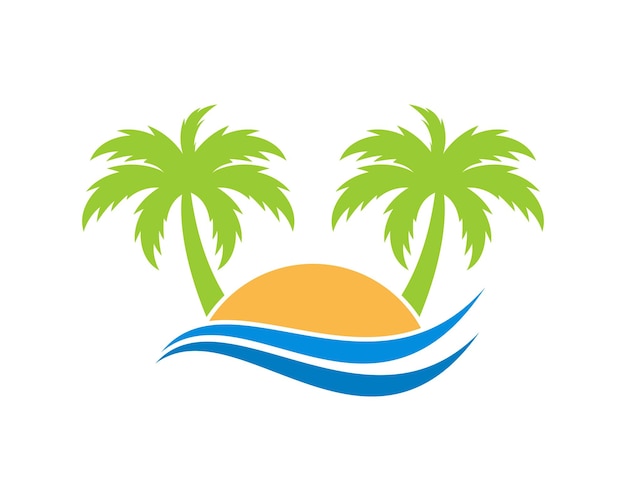 Logotipo de lugar de viaje de playa