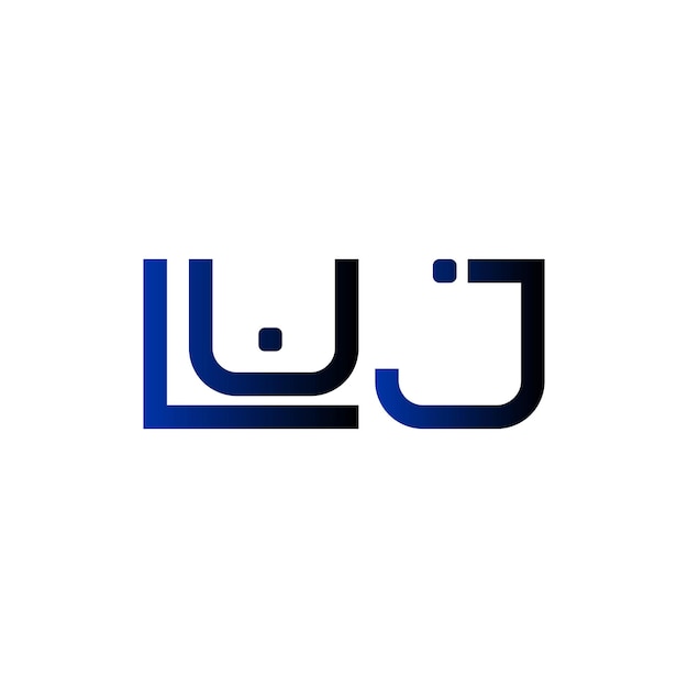 El logotipo de LUJ, el monograma inicial, la marca, la letra, el sello, el diseño de símbolos de tipografía minimalista moderna.