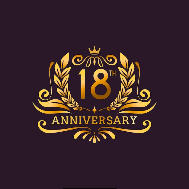 Logotipo de lujo del 18 aniversario