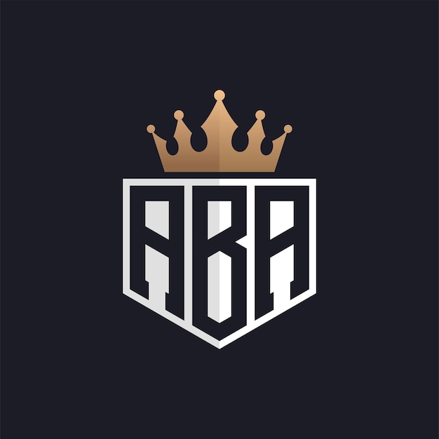 Logotipo de lujo ABA con Corona Iniciales elegantes Logotipo de letra ABA para marcas exclusivas Monograma de letra ABA Para empresas de alta gama