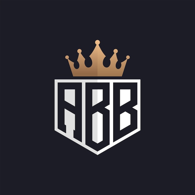 Logotipo de lujo de ABB con corona iniciales elegantes logotipo de letra ABB para marcas exclusivas letra ABB monograma para empresas de alta gama