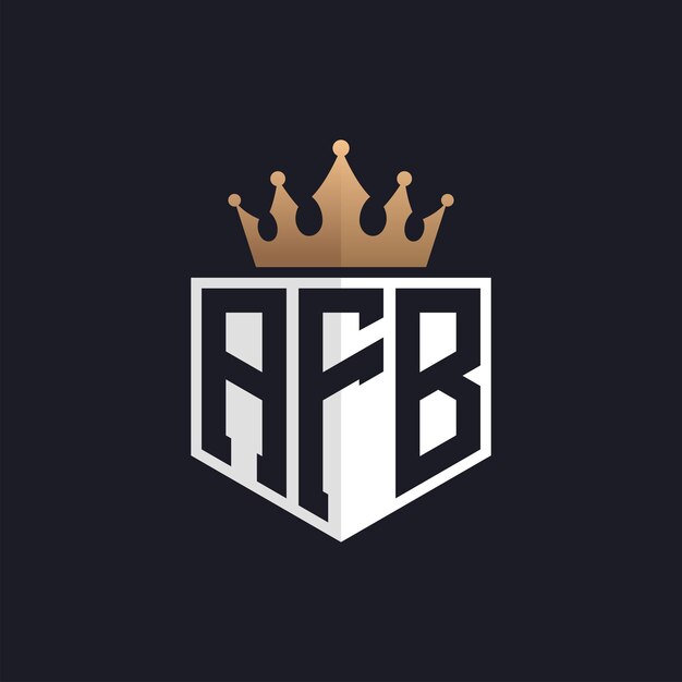Logotipo de lujo de AFB con corona iniciales elegantes logotipo de letra AFB para marcas exclusivas letra AFB monograma para empresas de alta gama