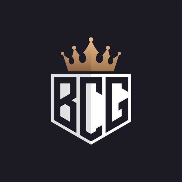Logotipo de lujo de BCG con corona iniciales elegantes logotipo de letra BCG para marcas exclusivas letra BCG monograma para empresas de alta gama