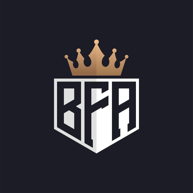 Logotipo de lujo de BFA con corona iniciales elegantes logotipo de letra BFA para marcas exclusivas letra BFA monograma para empresas de alta gama