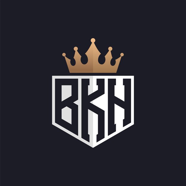 Logotipo de lujo BKH con corona Iniciales elegantes BKH Letral Logotipo para marcas exclusivas Letral BKH Monograma para negocios de alta gama