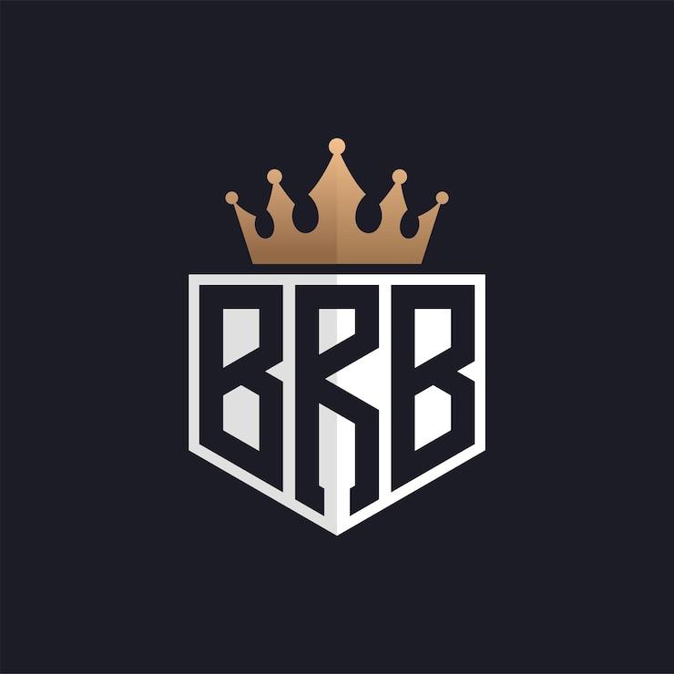 Vector logotipo de lujo de brb con corona iniciales elegantes logotipo de letra brb para marcas exclusivas monograma de letra frb para empresas de alta gama