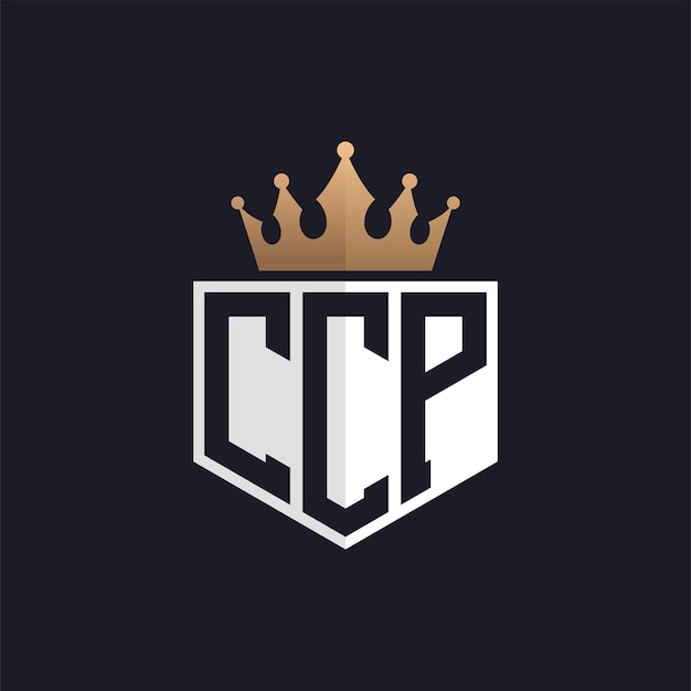 Logotipo de lujo de CCP con Corona Iniciales elegantes Logotipo de letra CCP para marcas exclusivas Carta Monograma de CCP para empresas de alta gama