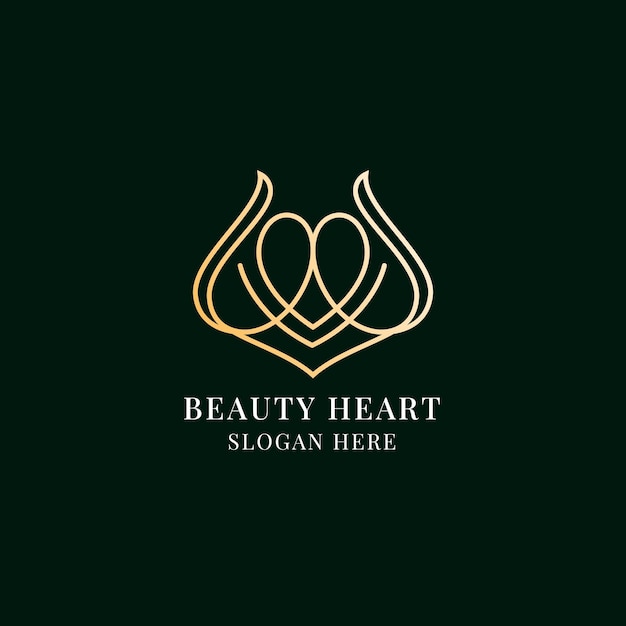 Vector logotipo de lujo creativo beauty heart