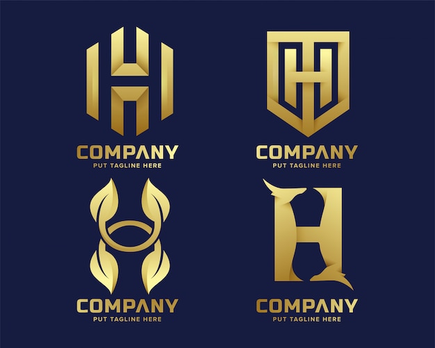 Logotipo de lujo creativo de la letra h para la empresa