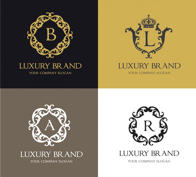 Logotipo de lujo. crestas. diseño de logo para hotel, resort, restaurante, bienes inmuebles, spa, fashion brand identity