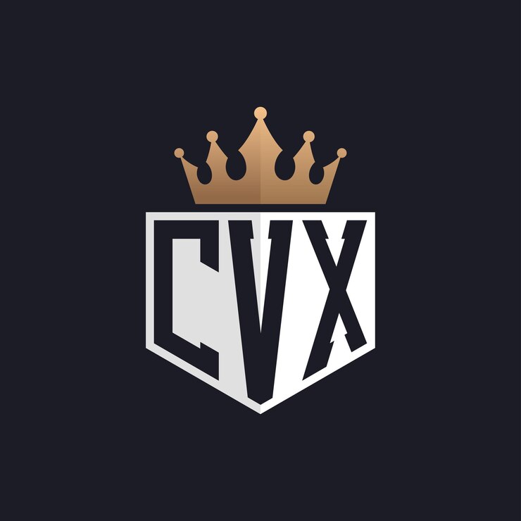 Vector logotipo de lujo cvx con corona iniciales elegantes logotipo de letra cvx para marcas exclusivas letra cvx monograma para empresas de alta gama