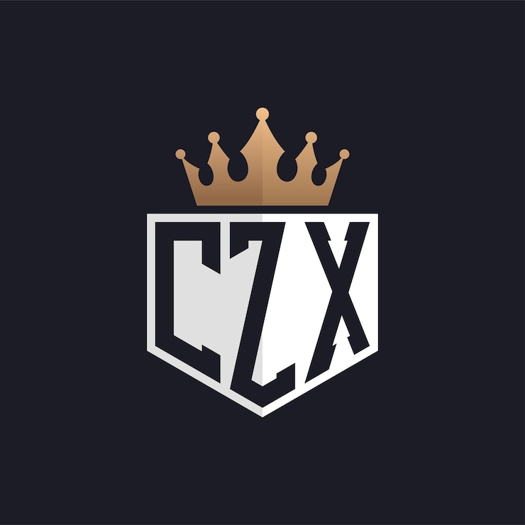 Vector logotipo de lujo de czx con corona iniciales elegantes logotipo de letra czx para marcas exclusivas monograma de letra czx para empresas de alta gama