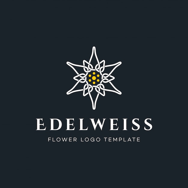 Logotipo de lujo de la flor de edelweiss