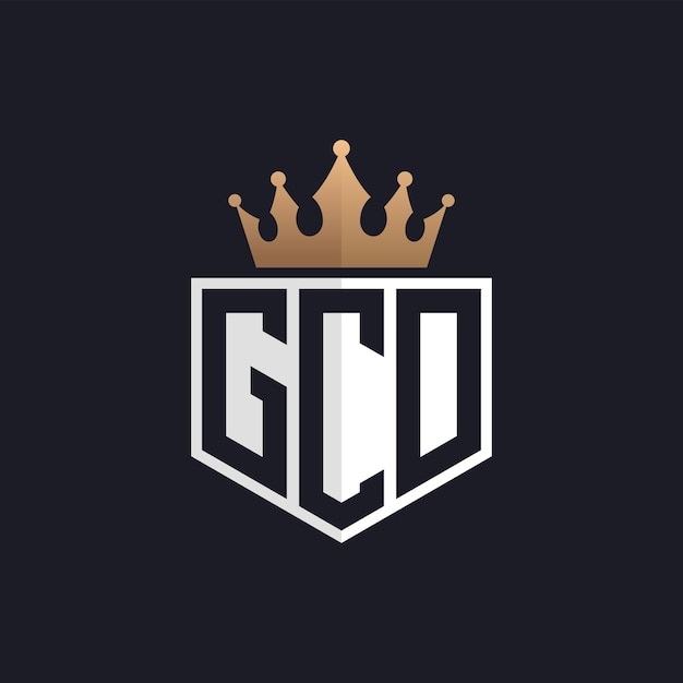 Logotipo de lujo de GCD con Corona Iniciales elegantes Logotipo de letra GCD para marcas exclusivas Carta Monograma de GCD para empresas de alta gama