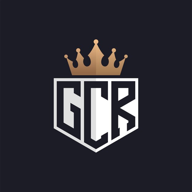 Logotipo de lujo de GCR con corona iniciales elegantes logotipo de letra GCR para marcas exclusivas letra GCR monograma para negocios de alta gama