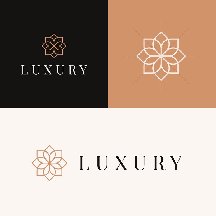 Logotipo de lujo para hoteles, restaurantes y más ilustraciones vectoriales.